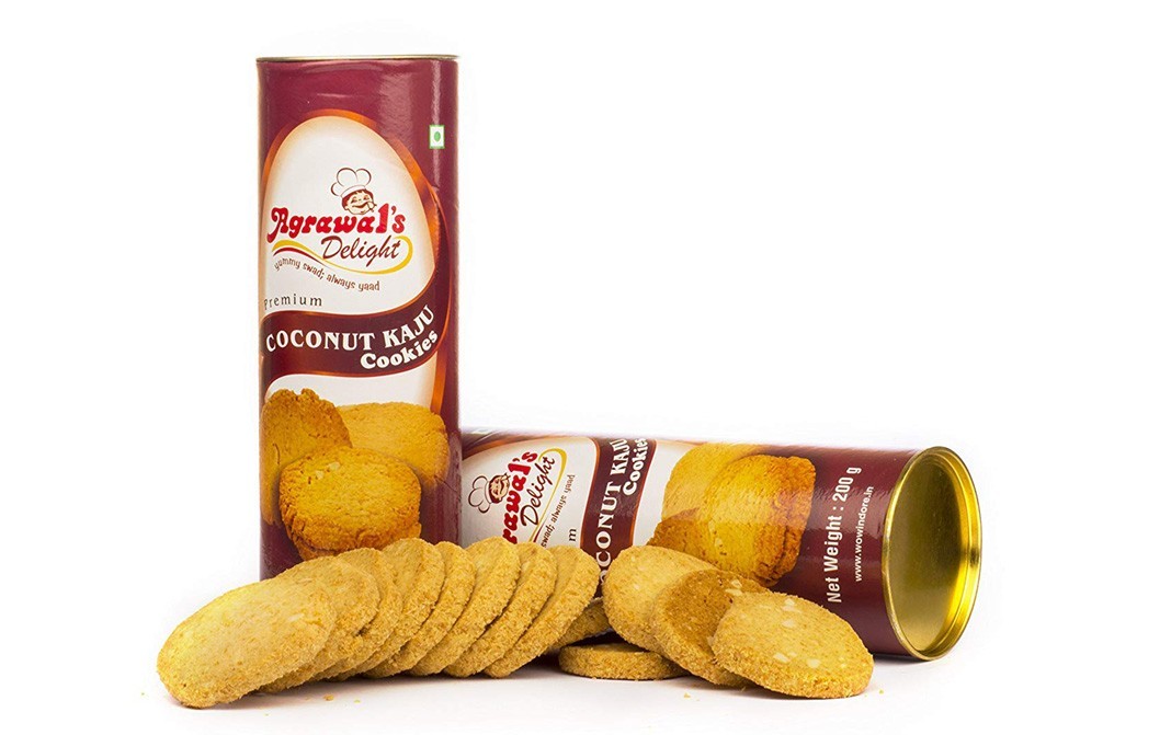 Agrawal's Delight Coconut Kaju Cookies    Tin  400 grams